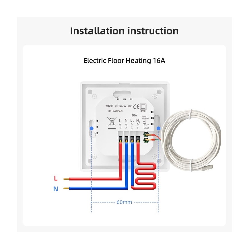 Immax NEO 07555L - Smart-Thermostat für elektrische Fußbodenheizung 230V/16A Tuya
