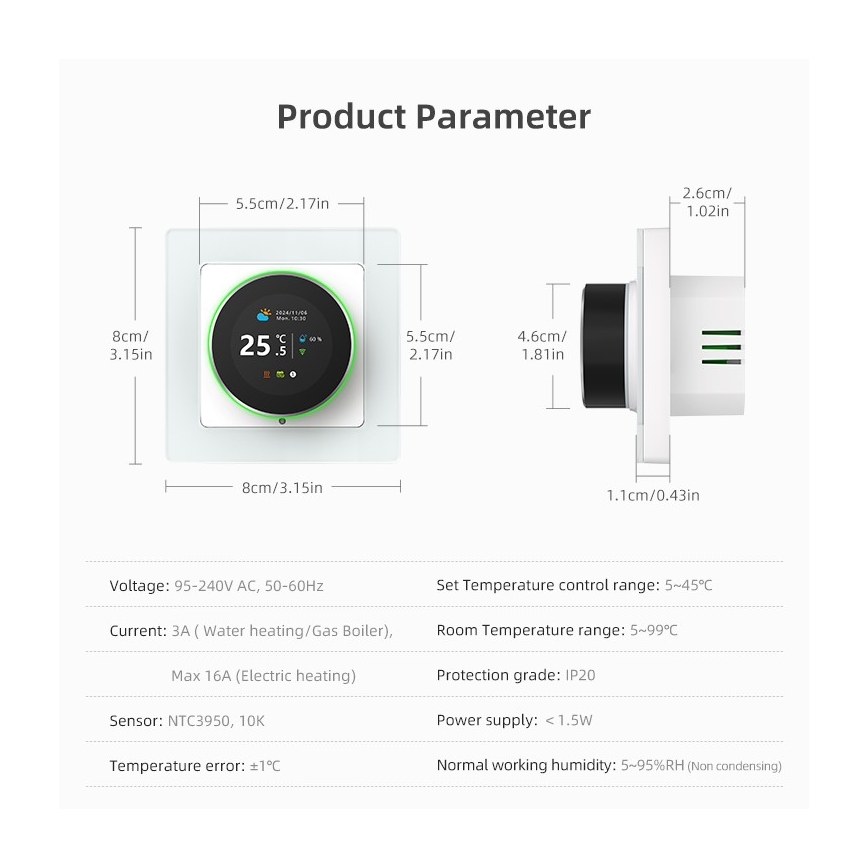 Immax NEO 07555L - Smart-Thermostat für elektrische Fußbodenheizung 230V/16A Tuya