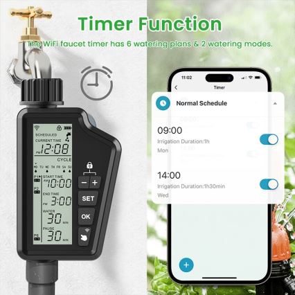 Immax NEO 07556L - Bewässerungsventil 4xAA IP65 Wi-Fi Tuya