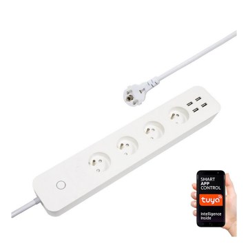 Immax NEO 07707L - Verlängerungskabel NEO LITE Smart 4AC + 4USB Wi-Fi Tuya 1,5 m