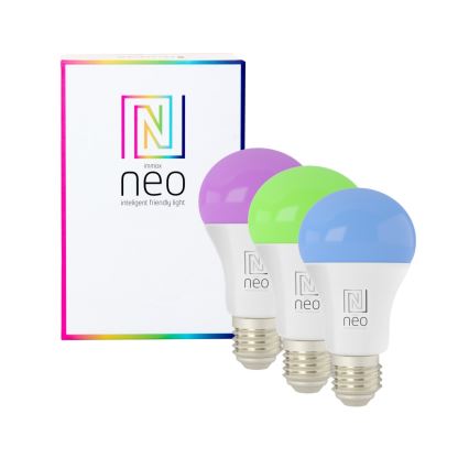 Immax NEO 07712CDO - SET 3x dimmbare LED RGB+CCT Lampe E27/9W/230V Wi-Fi Tuya + Fernbedienung
