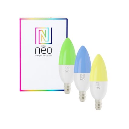 Immax NEO 07716CDO - SET 3x RGB+CCT Dimmbare LED-Glühbirne E14/6W/230V Wi-Fi Tuya + Fernbedienung