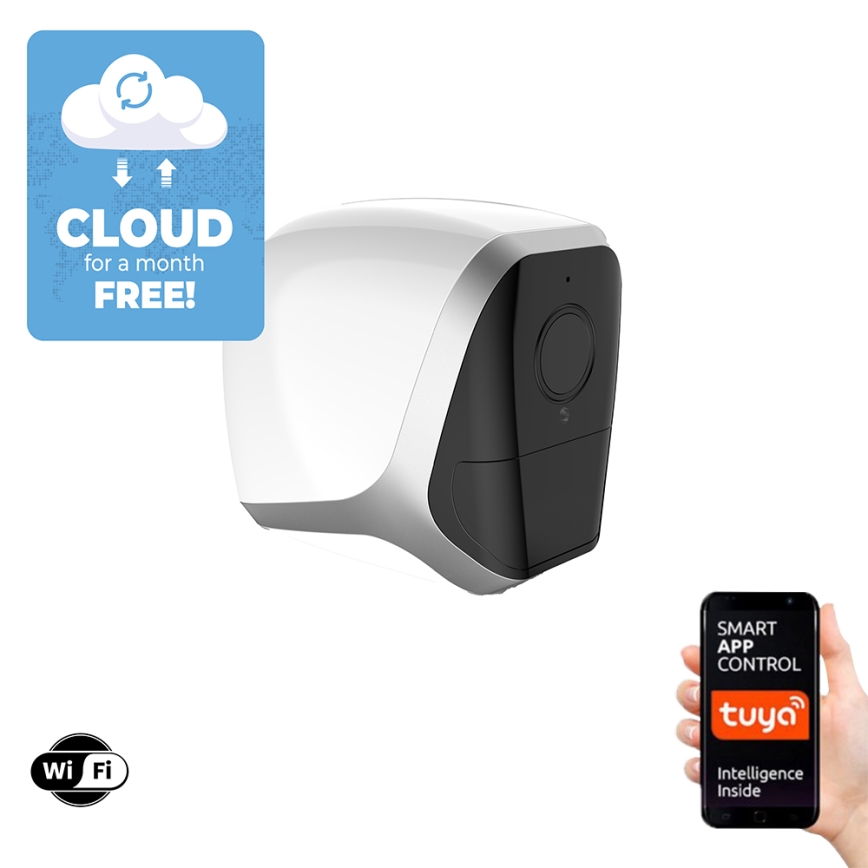 Immax NEO 07727L - Intelligente Außenkamera mit NEO LITE Sensor 1080p 5V IP65 5400mAh Wi-Fi Tuya