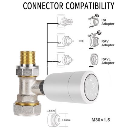 Immax NEO 07732A - SET 3x Thermostatkopf 2xAA/3V Tuya