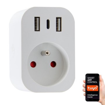 Immax NEO 07772L - Intelligente Steckdosenleiste 16A/230V + 2xUSB+1xUSB-C Wi-Fi Tuya