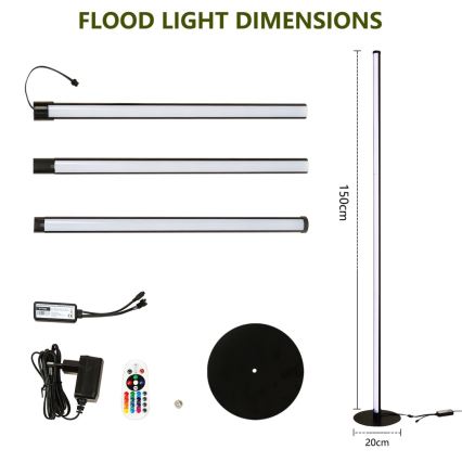 Immax NEO 07776L - Dimmbare LED-RGB-Stehleuchte AMBIENTE LED/12W/230V Wi-Fi Tuya + Fernbedienung