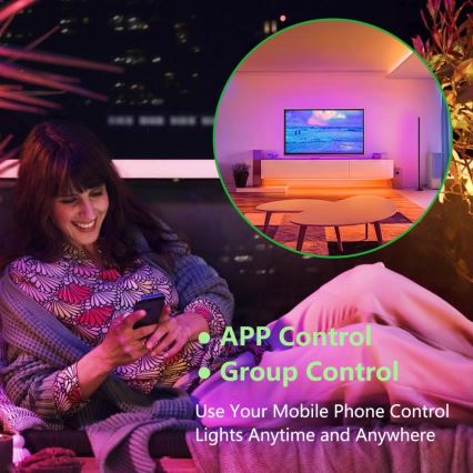 Immax NEO 07776L - LED RGB dimmbare Stehlampe AMBIENTE LED/12W/230V Wi-Fi Tuya + Fernbedienung