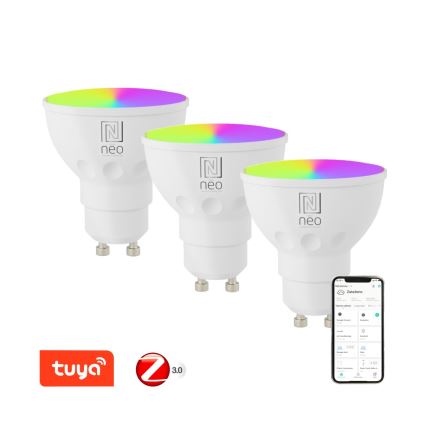 Immax NEO 07777C - SET 3x dimmbare LED RGB+CCT Lampe GU10/4,8W/230V Tuya