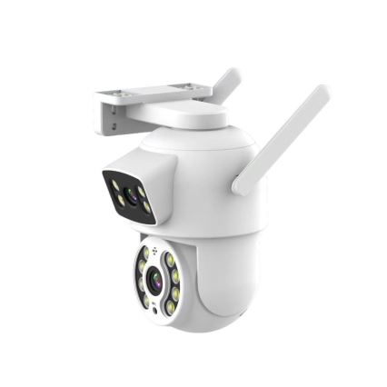 Immax NEO 07783L - Intelligente Außenkamera mit DOUBLE-Sensor 355° Schwenk-/Neigefunktion 2x2MP IP65 Wi-Fi Tuya