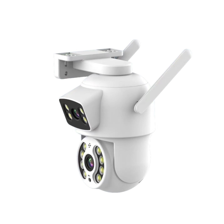 Immax NEO 07783L - Intelligente Außenkamera mit DOUBLE-Sensor 355° Schwenk-/Neigefunktion 2x2MP IP65 Wi-Fi Tuya