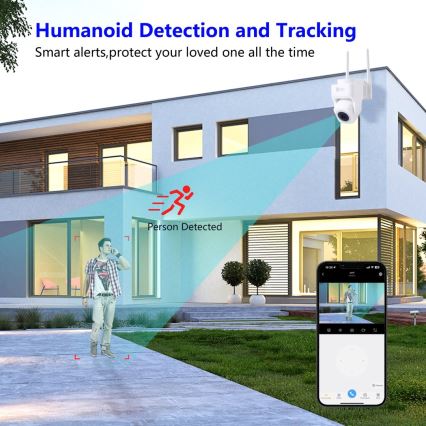 Immax NEO 07793L - Intelligente Außenkamera mit CUBE-Sensor 4MP 5V IP65 Wi-Fi Tuya