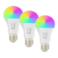 Immax NEO 07794CDO - 3er-Set dimmbare LED-Lampen RGB+CCT E27/14W/230V 2700K–6500K Tuya Wi-Fi + Fernbedienung