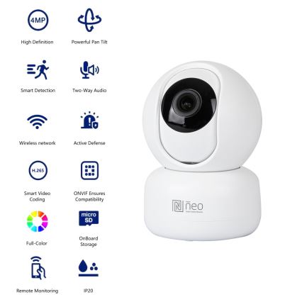 Immax NEO 07795L - Innenbereich-Smart-Kamera mit Sensor 4MP 5V Wi-Fi Tuya