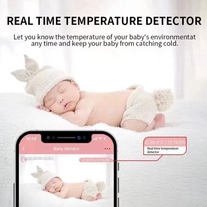 Immax NEO 07798L - Aufladbares Smart-Babyfon mit Kamera 5V Wi-Fi rosa