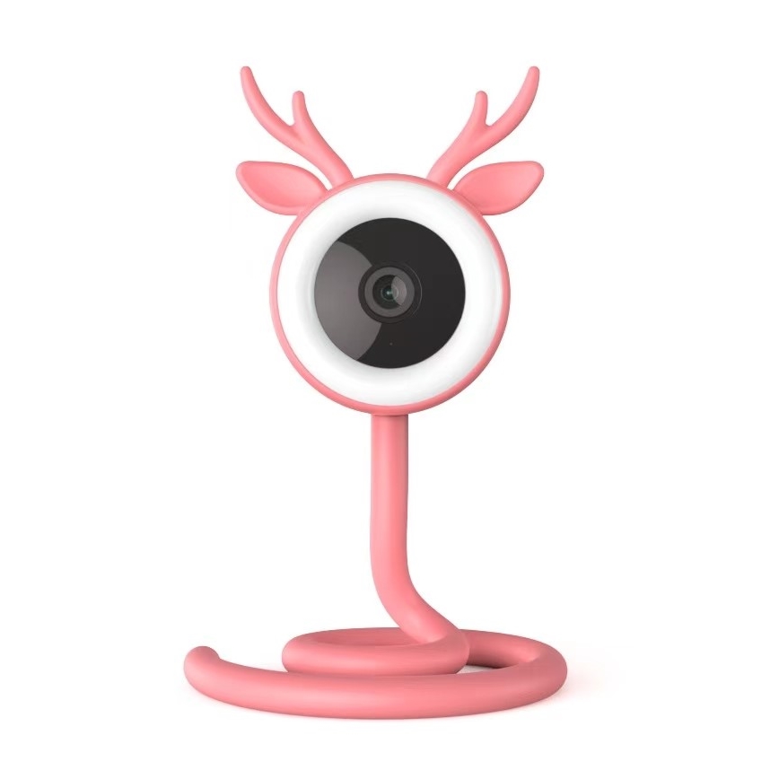 Immax NEO 07798L - Aufladbares Smart-Babyfon mit Kamera 5V Wi-Fi rosa