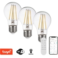 Immax NEO 07806CDO - 3er-Set dimmbare CCT-LED-Lampe E27/7,3W/230V Tuya Wi-Fi + Fernbedienung