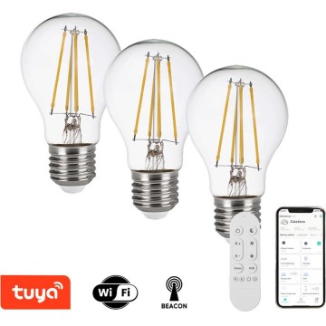 Immax NEO 07806CDO - 3er-Set dimmbare LED CCT-Glühbirnen E27/3W/230V Tuya Wi-Fi + Fernbedienung