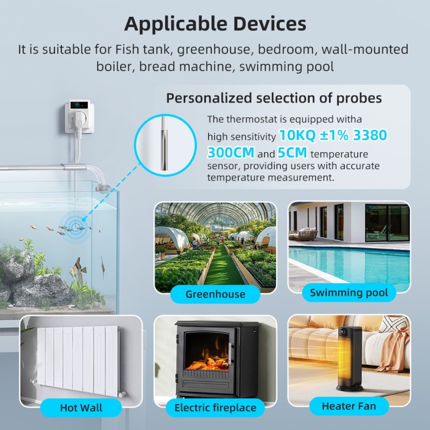 Immax NEO 07811L - Smart-Steckdose mit Thermometer F 3680W Tuya Wi‑Fi