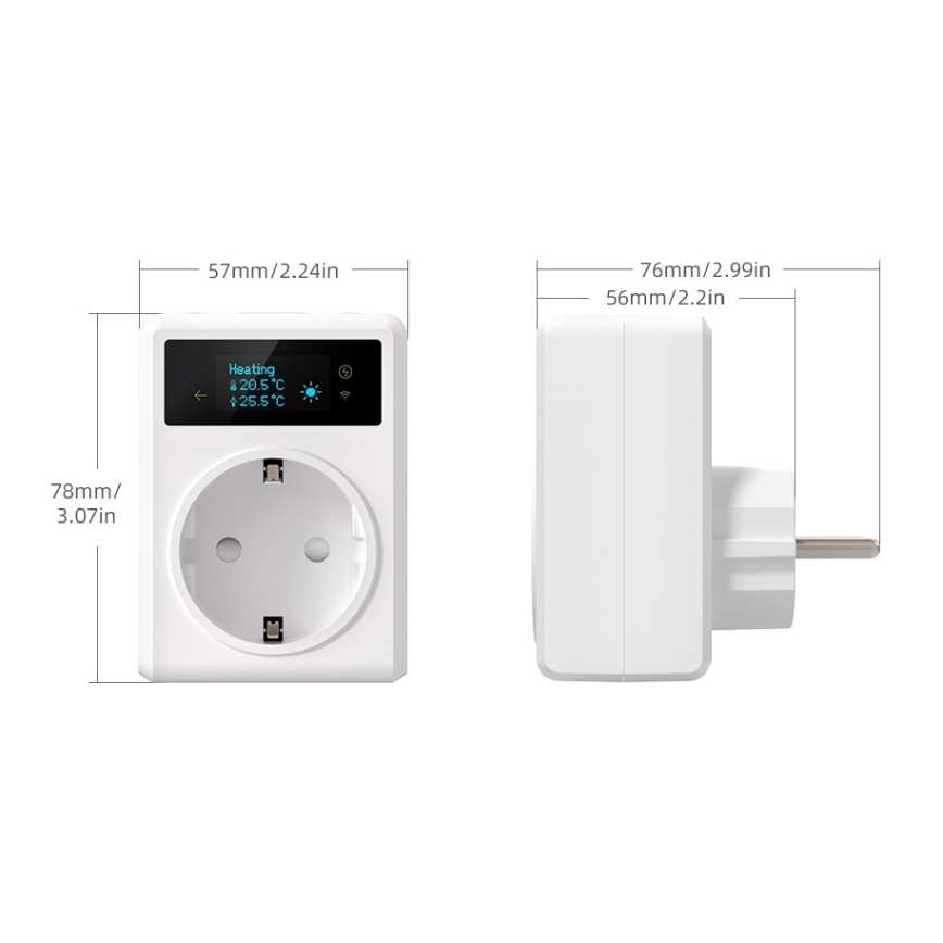 Immax NEO 07811L - Smart-Steckdose mit Thermometer F 3680W Tuya Wi‑Fi