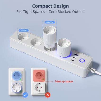 Immax NEO 07813L - Intelligente Steckdose Typ F, 3500 W, Tuya Wi-Fi