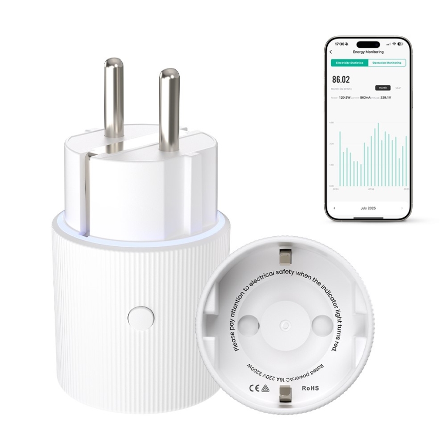 Immax NEO 07813L - Intelligente Steckdose Typ F, 3500 W, Tuya Wi-Fi
