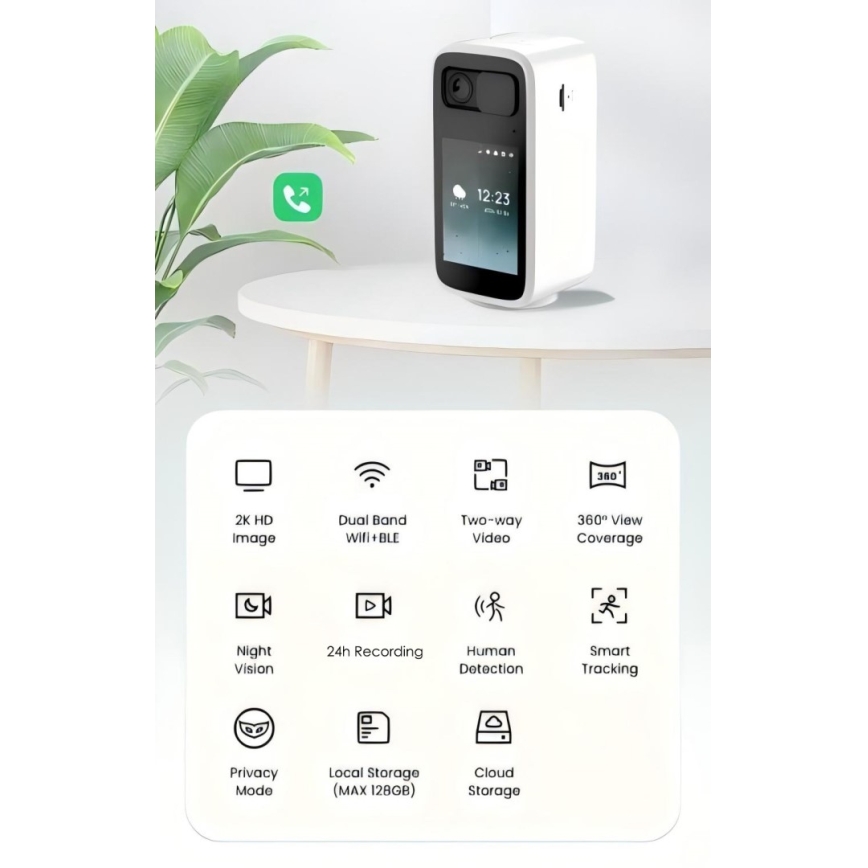 Immax NEO 07814L - Smarte Innenkamera mit 4 MP-Sensor, 5 V, Tuya und Wi-Fi