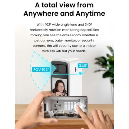 Immax NEO 07814L - Smarte Innenkamera mit 4 MP-Sensor, 5 V, Tuya und Wi-Fi