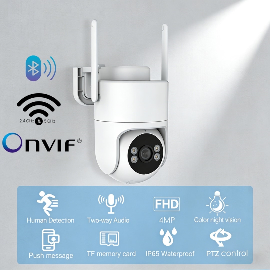 Immax NEO 07819L - Smart-Außenkamera mit 4-MP-Sensor, 5V, IP65, Tuya Wi-FI