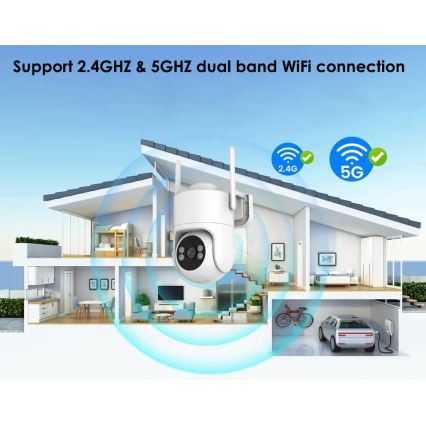 Immax NEO 07819L - Smart-Außenkamera mit 4-MP-Sensor, 5V, IP65, Tuya Wi-FI