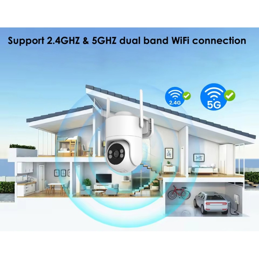 Immax NEO 07819L - Smart-Außenkamera mit 4-MP-Sensor, 5V, IP65, Tuya Wi-FI