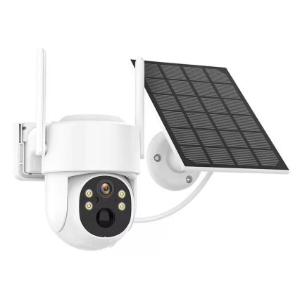Immax NEO 07820L - Intelligente solarbetriebene Außenkamera mit integriertem Sensor, 6000-mAh-Akku, Schutzart IP65