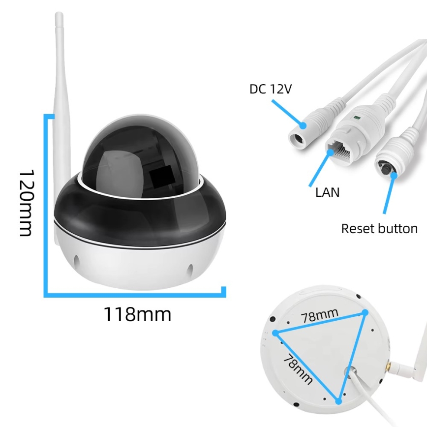 Immax NEO 07825L - Smarte Außenkamera mit DOME-Sensor, 5 MP, 230 V, IP66, TUYA, Wi‑Fi