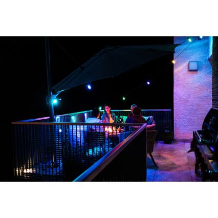 LED RGB + CCT Dimmbare Outdoor-Lichterkette GARLAND 15xLED/1W/230V 15m Wi-Fi Tuya IP65 + Fernbedienung