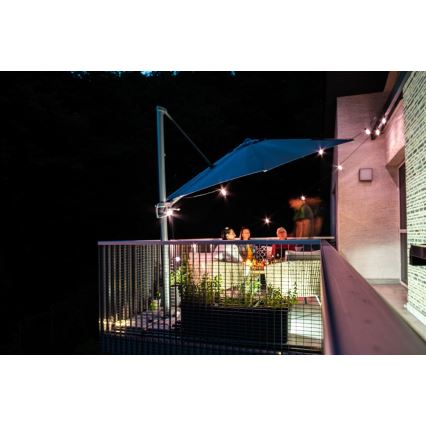 LED RGB + CCT Dimmbare Outdoor-Lichterkette GARLAND 15xLED/1W/230V 15m Wi-Fi Tuya IP65 + Fernbedienung