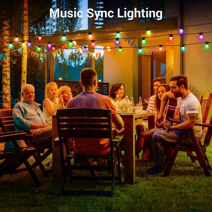 LED RGB + CCT Dimmbare Outdoor-Lichterkette GARLAND 15xLED/1W/230V 15m Wi-Fi Tuya IP65 + Fernbedienung