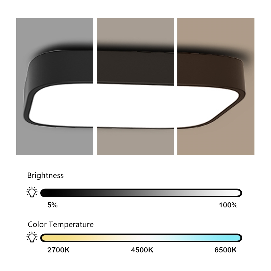 Immax NEO - Dimmbare LED Deckenleuchte RECUADRO LED/67W/230V 80x80 + Fernbedienung Tuya