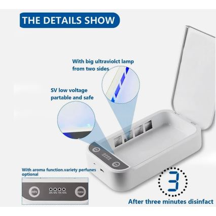 UVC-Sterilisator für Atemschutzmasken und kleine Gegenstände Qi-Ladung/9W/5V weiß