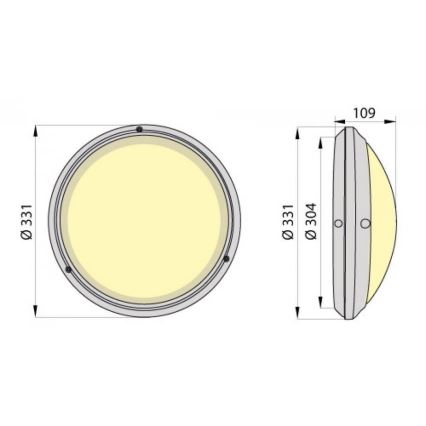 Industrie-Deckenleuchte mit Sensor VARNA L 2xE27/18W/230V IP65