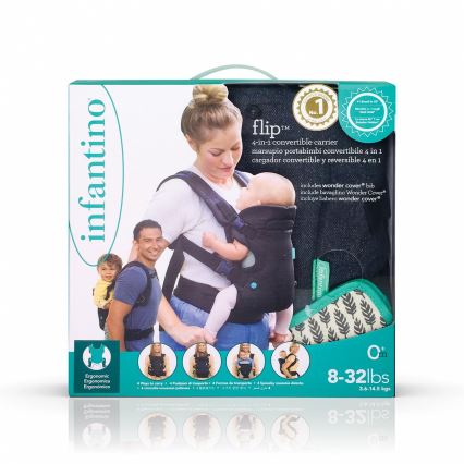 Infantino – Babytrage FLIP ADVANCED 4in1 schwarz