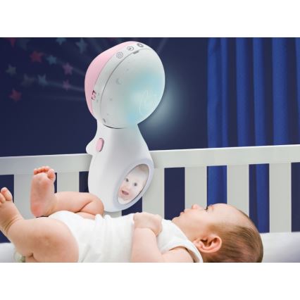 Infantino - Kinderbett-Mobile mit Melodie und Projektor 3in1 3xAAA rosa