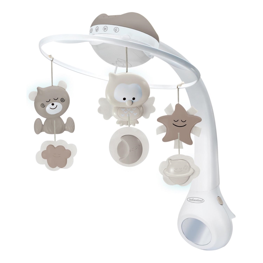 Infantino – Kinderbettchen-Mobile mit Musik 3in1 3xAAA braun