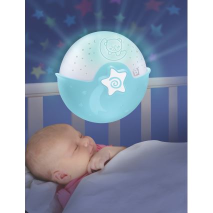 Infantino - Kinderlampe mit Projektor 3xAA blau