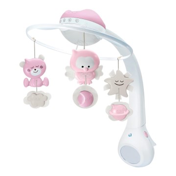 Infantino - Mobile mit Melodie 3in1 für das Babybett, 3xAAA, rosa