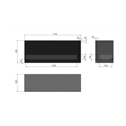 InFire – BIO-Eckkamin 110x45 cm 3kW schwarz