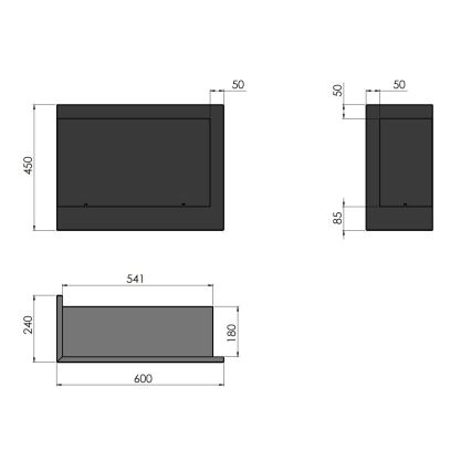 InFire - BIO-Eckkamin 45x60 cm 3kW schwarz