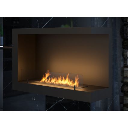 InFire – BIO-Eckkamin 84x54 cm 3kW schwarz