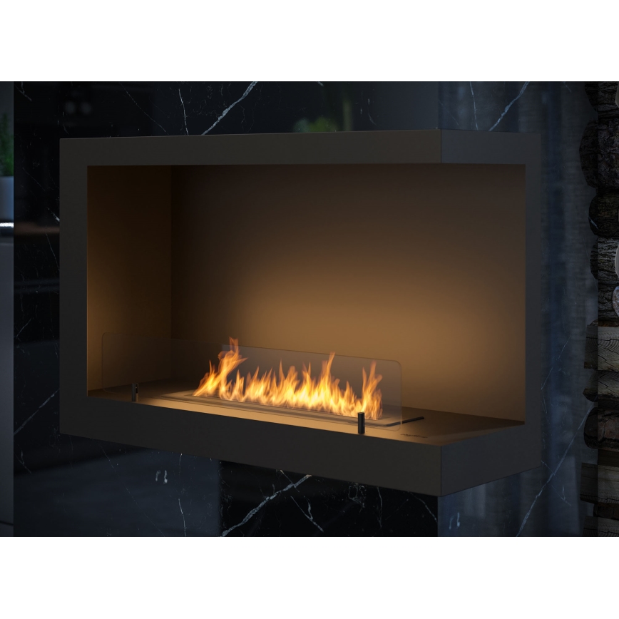 InFire – BIO-Eckkamin 84x54 cm 3kW schwarz