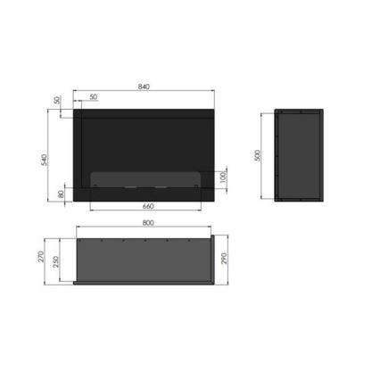 InFire – BIO-Eckkamin 84x54 cm 3kW schwarz