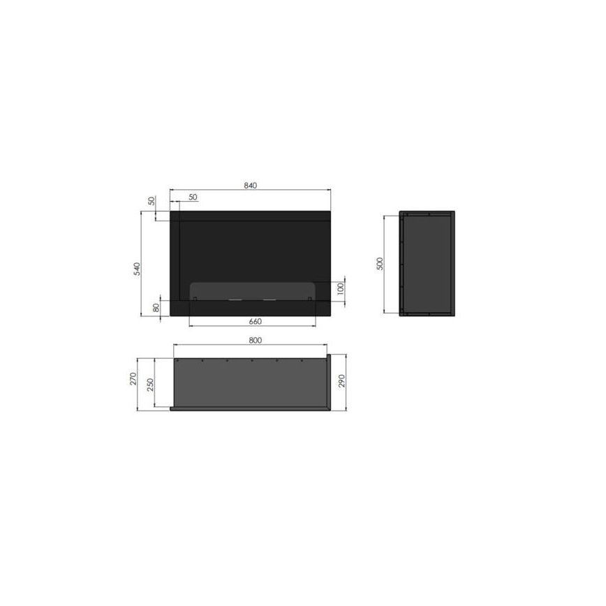 InFire – BIO-Eckkamin 84x54 cm 3kW schwarz