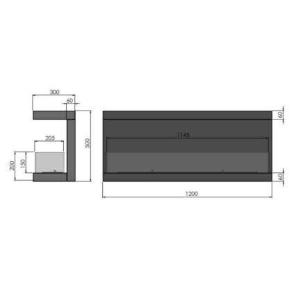 InFire – BIO-Einbaukamin 120x50 cm 5kW schwarz